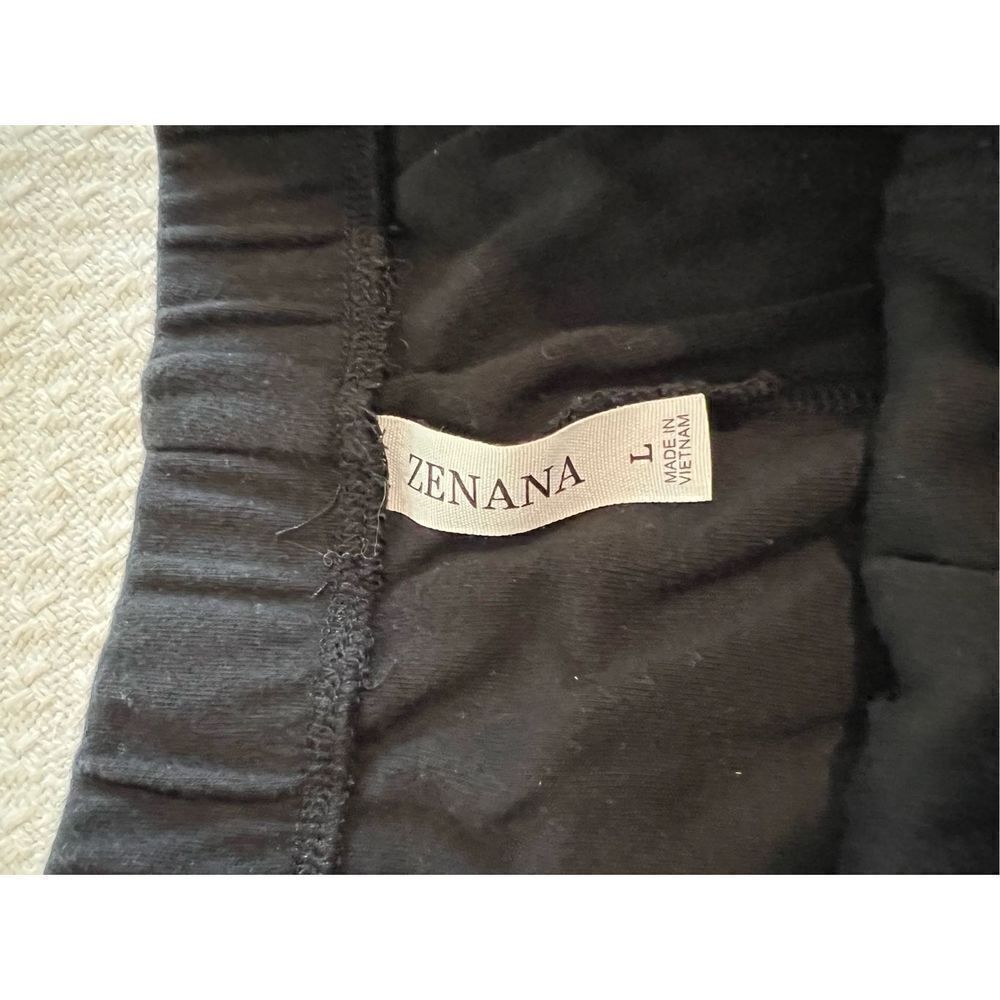 Zenana black sweatpant short size L - Picture 3 of 8